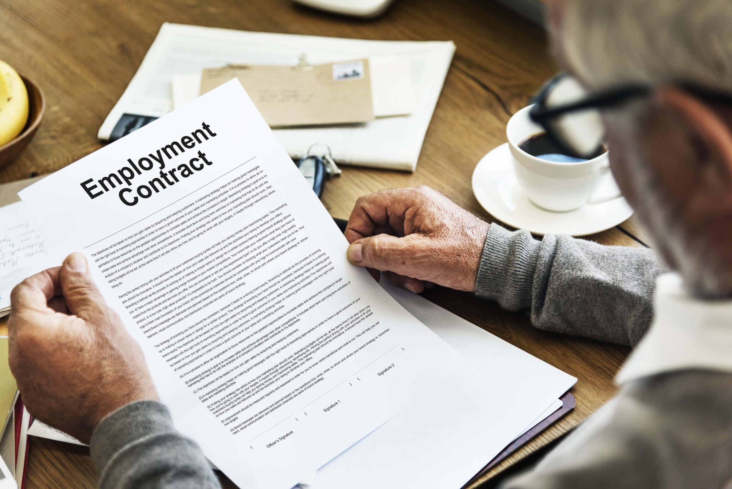 Employment contract obligation terms agreement concept